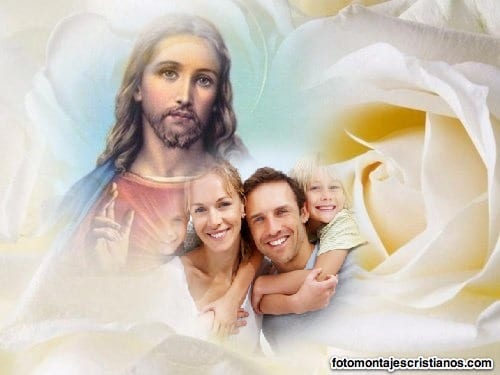 fotomontajes de jesus con flor blanca