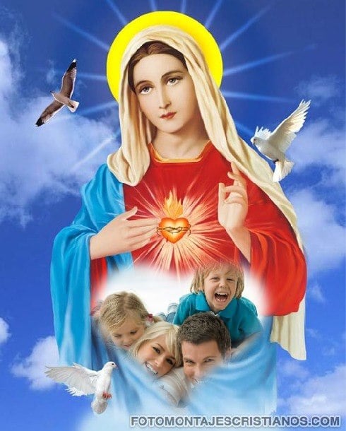 fotomontajes cristianos inmaculado corazon de maria