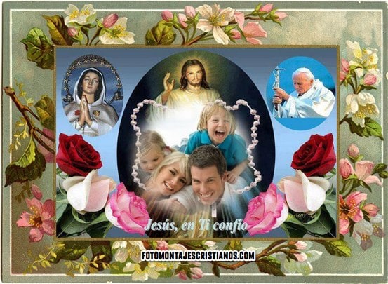 fotomontajes cristianos con jesus y flores