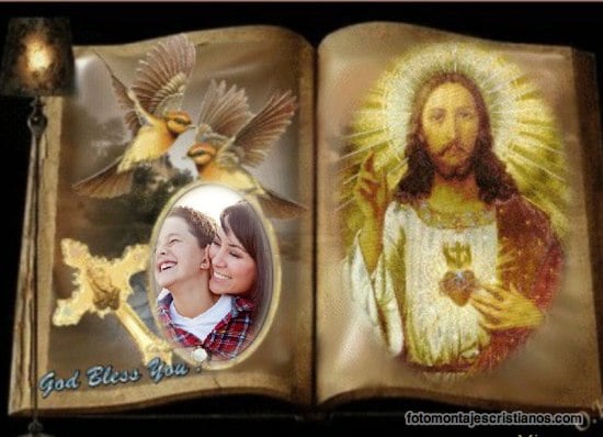 fotomontajes de jesus con la biblia